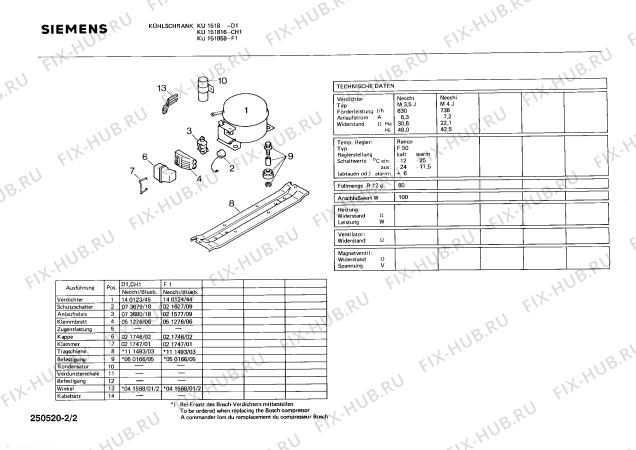 Схема №1 KU1518 с изображением Крышка для холодильной камеры Bosch 00050684