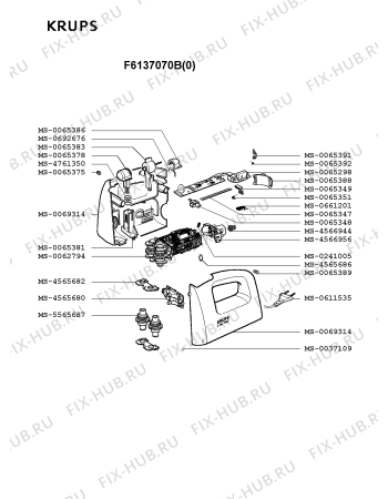 Взрыв-схема блендера (миксера) Krups F6137070B(0) - Схема узла AP000760.6P3