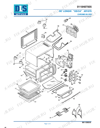 Схема №1 AR1070 CHR-SIL с изображением Изоляция для электропечи DELONGHI 5318121200