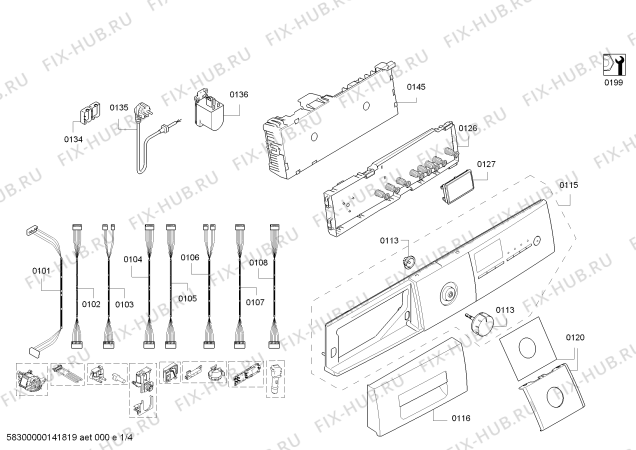 Схема №1 WM16S472DN с изображением Панель управления для стиралки Siemens 00676773