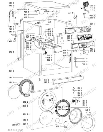 Схема №1 AWM 1403/5 с изображением Емкоть для порошка для стиралки Whirlpool 481241889061