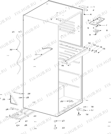 Взрыв-схема холодильника Zanussi ZFC36/47 - Схема узла Cabinet + furniture (extra)