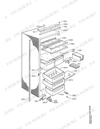 Взрыв-схема холодильника Aeg S2972-4I - Схема узла Housing 001