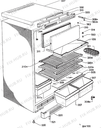 Взрыв-схема холодильника Zanussi Z3000R - Схема узла Housing 001