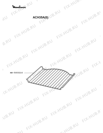 Взрыв-схема плиты (духовки) Moulinex ACH35A(0) - Схема узла 6P002121.0P2