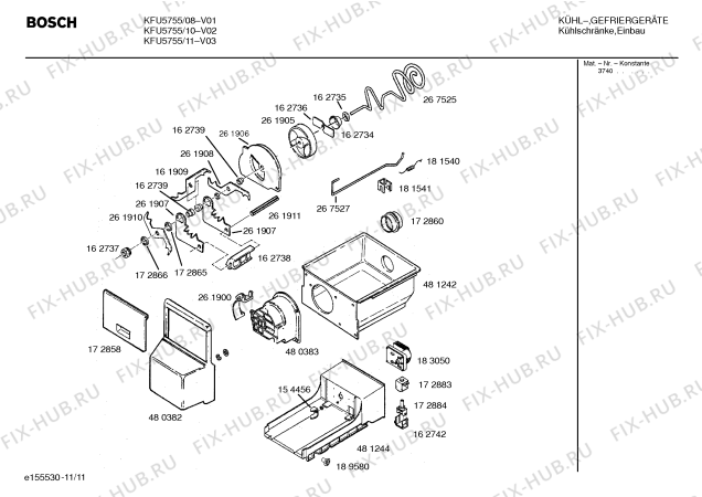 Схема №4 KGU57990 с изображением Панель для холодильной камеры Bosch 00266813