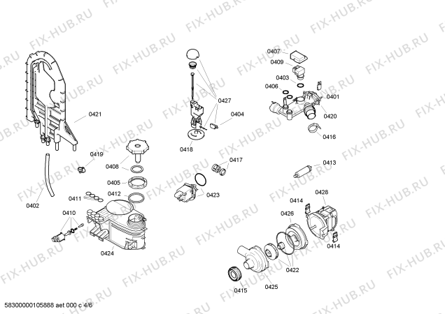 Схема №3 SGS30A39EU с изображением Инструкция по эксплуатации для посудомойки Bosch 00585002