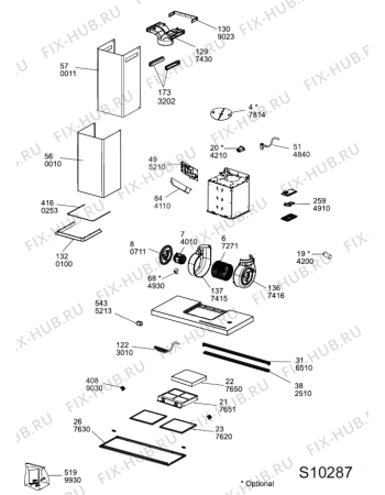 Схема №1 208247004404PRF01209 с изображением Пульт для вытяжки Whirlpool 482000095203