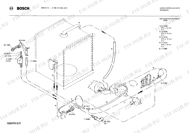 Взрыв-схема посудомоечной машины Bosch 0730101023 SMS6110 - Схема узла 03