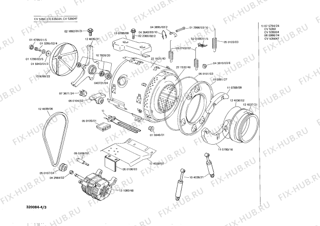 Схема №3 WV263052 SIWAMAT 263 с изображением Мотор для стиралки Bosch 00131080