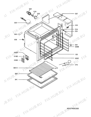 Взрыв-схема плиты (духовки) Aeg Electrolux B9872-5-M FR   R08 - Схема узла Oven