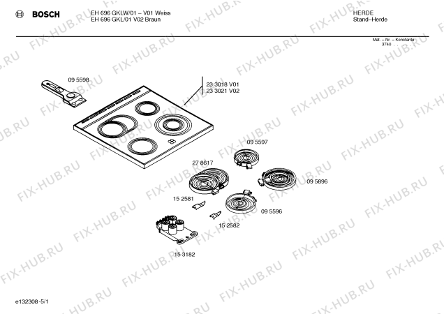 Схема №3 EH696HM с изображением Панель для духового шкафа Bosch 00288746