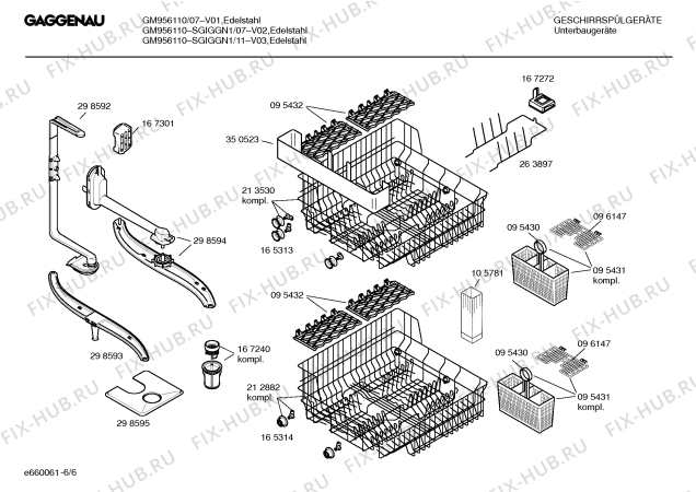 Взрыв-схема посудомоечной машины Gaggenau SGIGGN1 GM956110 - Схема узла 06