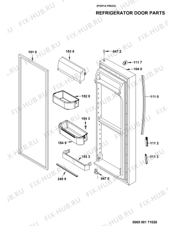 Схема №5 WSC5534 A+X с изображением Дверца для холодильника Whirlpool 480132103139