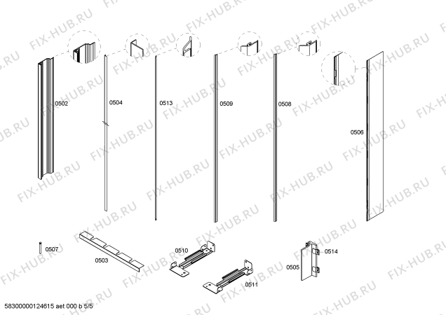 Схема №2 RF411700 с изображением Корпус для холодильника Bosch 00680784