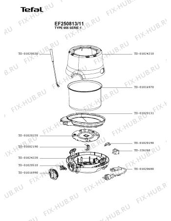 Схема №1 EF250813/11 с изображением Запчасть для электрофондюшницы Tefal TS-01024210