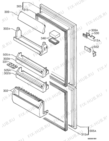 Взрыв-схема холодильника Zanussi ZI922/10A - Схема узла Door 003