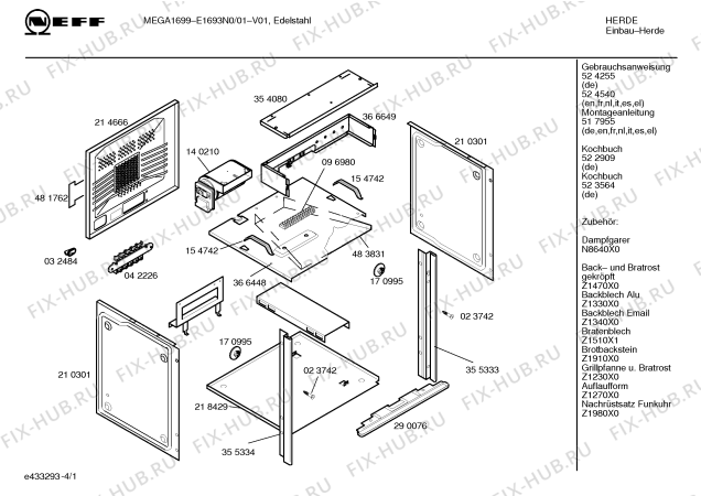 Схема №2 E1693N0 MEGA1699 с изображением Панель управления для духового шкафа Bosch 00357854