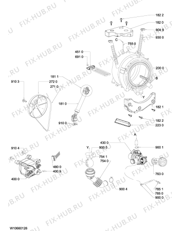 Схема №1 GL 0612 BI с изображением Рукоятка для стиралки Whirlpool 481010593888