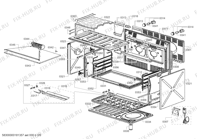 Схема №2 HG73G6355M с изображением Уплотнитель для духового шкафа Siemens 00771003