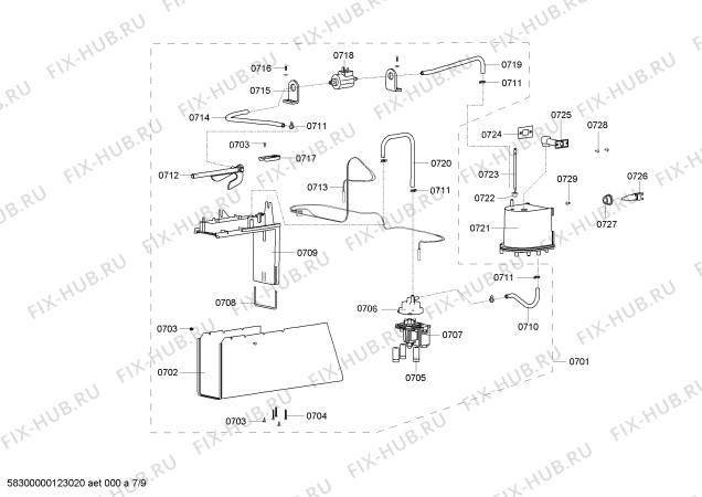 Схема №4 HB22D5Z0C с изображением Емкость для тушения для духового шкафа Siemens 00664559