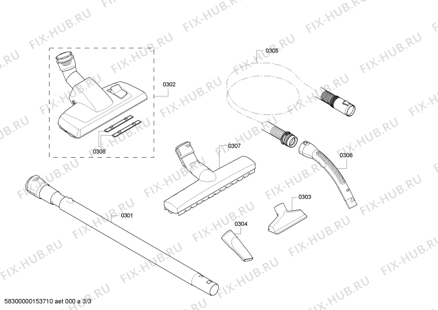 Взрыв-схема пылесоса Bosch BSGL32260 BOSCH GL-30 2200W hepa parquet - Схема узла 03
