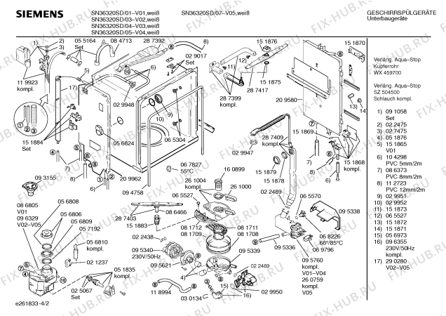 Схема №1 SN36320SD с изображением Панель для посудомойки Siemens 00290454