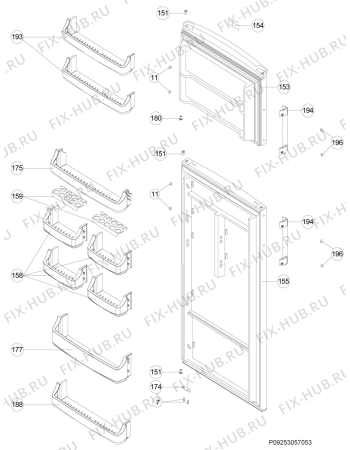 Взрыв-схема холодильника Zanussi ZRT44200WA - Схема узла Door 003