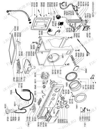 Схема №3 AWZ 412 S с изображением Резервуар для стиралки Whirlpool 480113100094