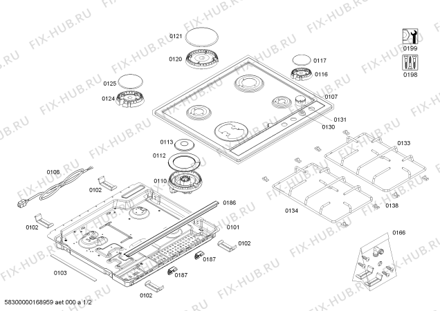 Схема №1 EC615HB80E ENC.EC615HB80E 3G+1W SE60F IH5 с изображением Варочная панель для плиты (духовки) Siemens 00683221