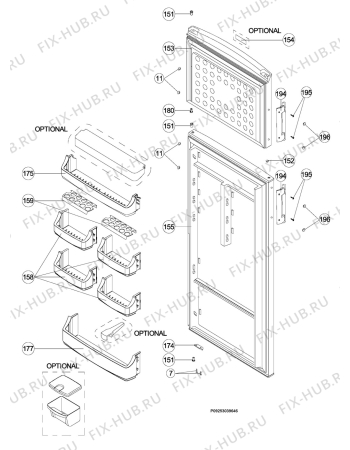 Взрыв-схема холодильника Zanussi ZRT332XO1 - Схема узла Door