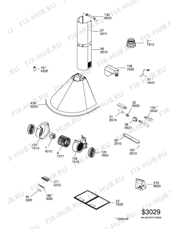 Схема №1 208340146601 PRF0046 с изображением Монтажный набор для вытяжки Whirlpool 482000015133