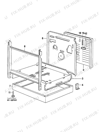 Взрыв-схема плиты (духовки) Electrolux EK6408/1 - Схема узла Internal panels