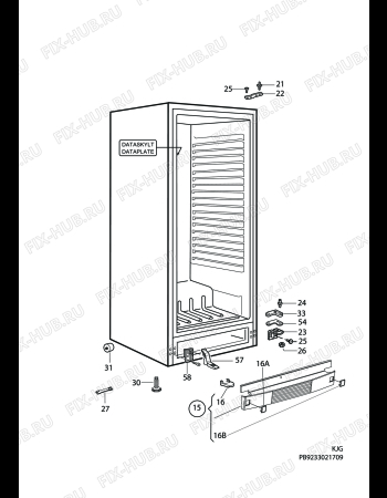 Взрыв-схема холодильника Husqvarna Electrolux QR2090W - Схема узла C10 Cabinet