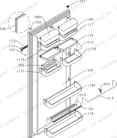 Взрыв-схема холодильника Smeg FI227A (189451, HTI2126) - Схема узла 02