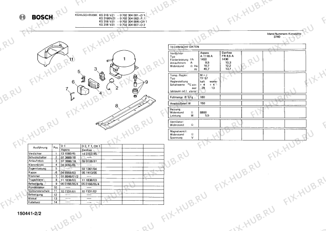 Схема №2 0702304001 KS318VZI с изображением Ручка для холодильной камеры Bosch 00081427