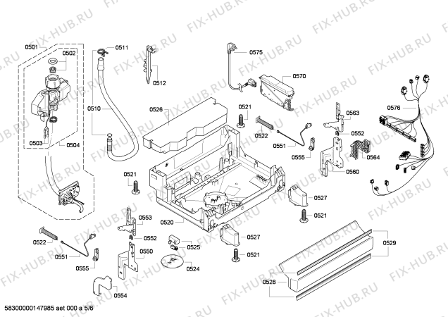 Взрыв-схема посудомоечной машины Siemens SN28M266DE - Схема узла 05