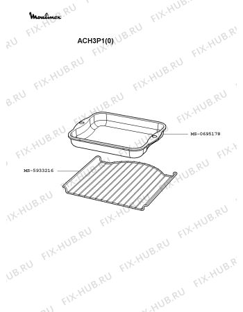 Взрыв-схема плиты (духовки) Moulinex ACH3P1(0) - Схема узла 9P002121.3P2