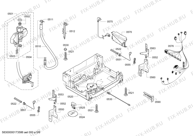 Взрыв-схема посудомоечной машины Neff S42N53N4EU - Схема узла 05