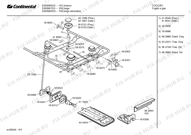 Взрыв-схема плиты (духовки) Continental E00366DE0 - Схема узла 04