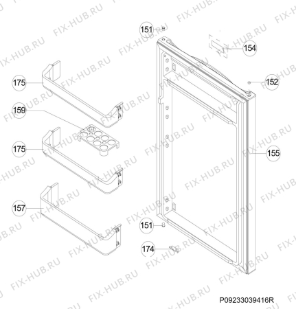 Взрыв-схема холодильника Zanussi ZRG12100SA - Схема узла Door 003