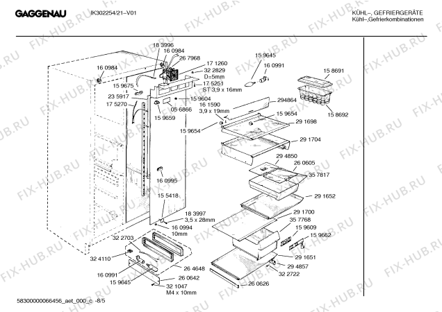 Взрыв-схема холодильника Gaggenau IK302254 - Схема узла 05