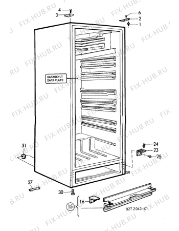 Взрыв-схема холодильника Electrolux RU3850W - Схема узла C10 Cabinet