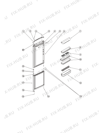 Взрыв-схема холодильника Hotpoint-Ariston RMBA1200LV (F048626) - Схема узла