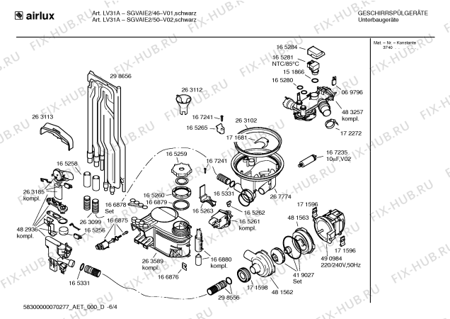 Схема №4 SL64E331EU с изображением Краткая инструкция для электропосудомоечной машины Bosch 00582814