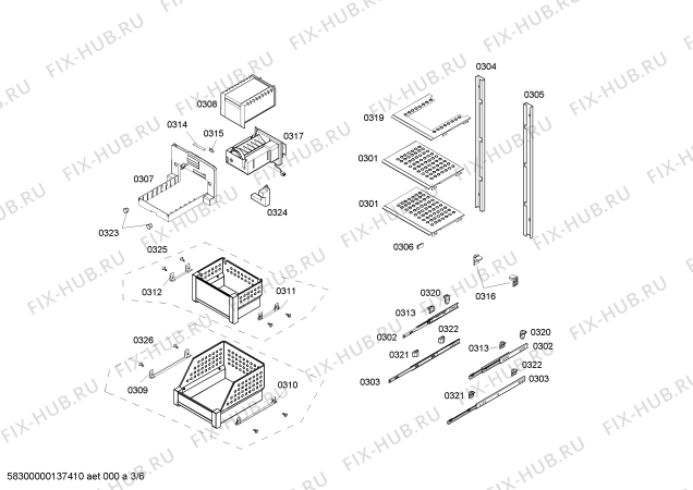 Схема №1 FID18P30 с изображением Вставная полка для холодильника Bosch 00670702