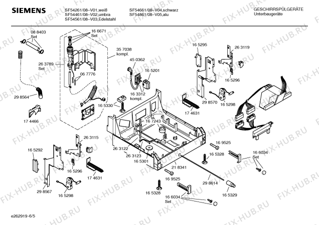 Схема №5 SF55661 с изображением Инструкция по эксплуатации для электропосудомоечной машины Siemens 00529998