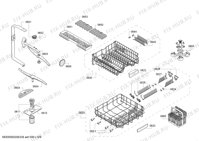 Схема №3 SN636X00GH suisse series с изображением Набор кнопок для посудомойки Siemens 10002615