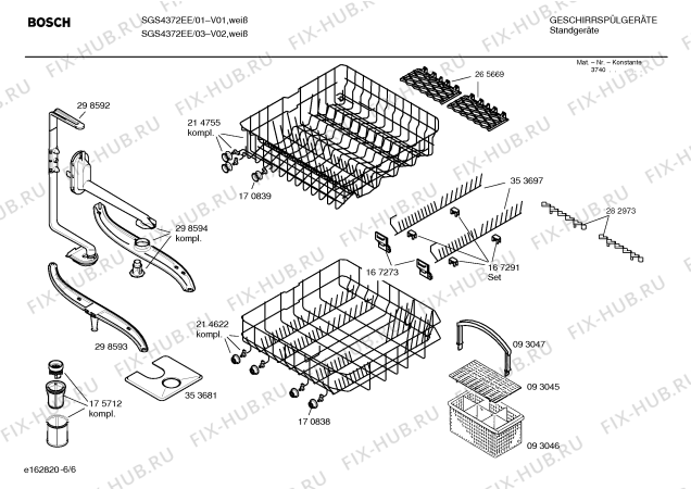 Взрыв-схема посудомоечной машины Bosch SGS4372EE GrandPrix - Схема узла 06