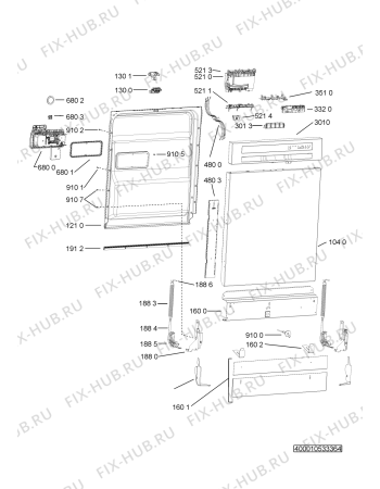 Схема №3 ADG 6999 FD с изображением Спецфильтр для посудомойки Whirlpool 480140103099